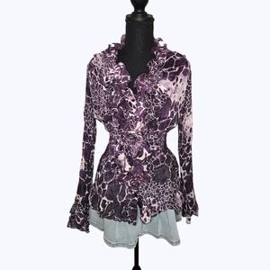 Y2k Moonriver Purple Ruffle Fairy Blouse!